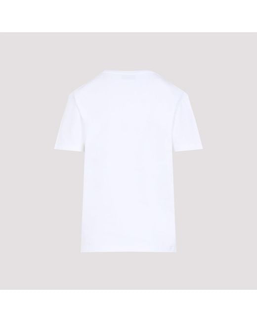 Lanvin White Embroidered Script Logo Cotton T-Shirt