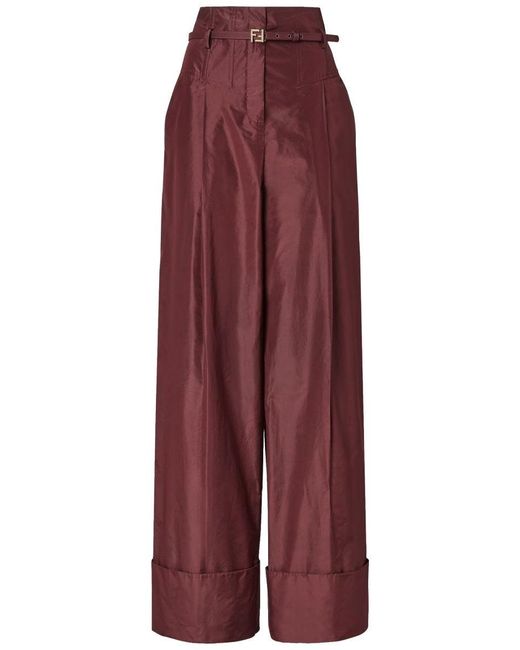 Fendi Red Belted Pants