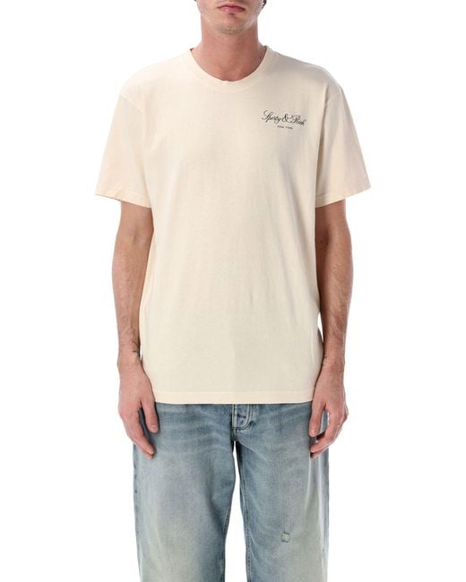 Sporty & Rich Blue Sporty & Rich Vendome T-Shirt for men