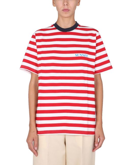 SUNNEI X ELEONORA BONUCCI Red T-Shirt With Mini Logo