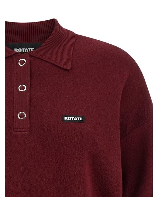 ROTATE BIRGER CHRISTENSEN Red Drehen Sie Birger Christensen "Slinky Strick" Poloshirt