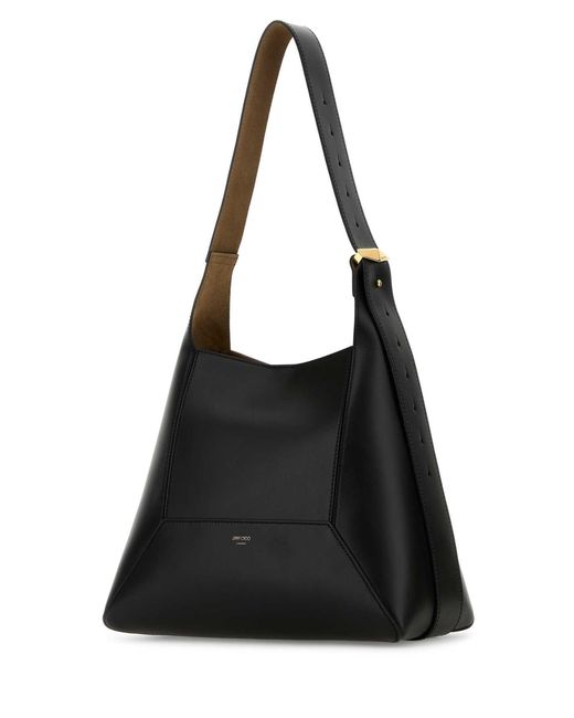 Jimmy Choo Black Leather Diamond Shoulder Bag