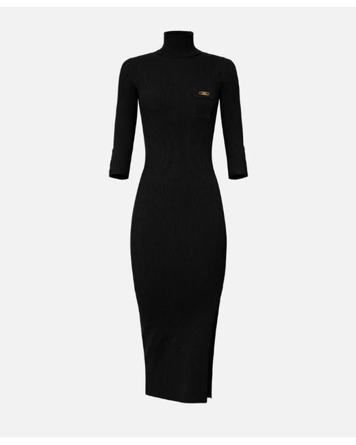 Elisabetta Franchi Black Strickkleid mit Tasche