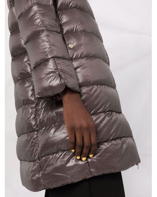 Herno Matilde Midi-donsjack in het Gray