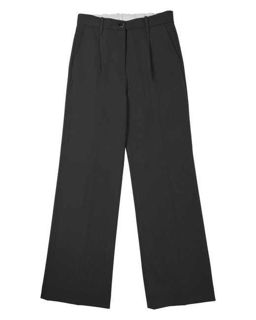 Nine:inthe:morning Gray Tailored Wool-Blend Trousers
