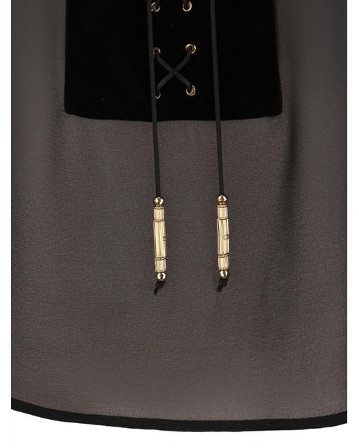 Camicia viscosa con velluto di Elisabetta Franchi in Black