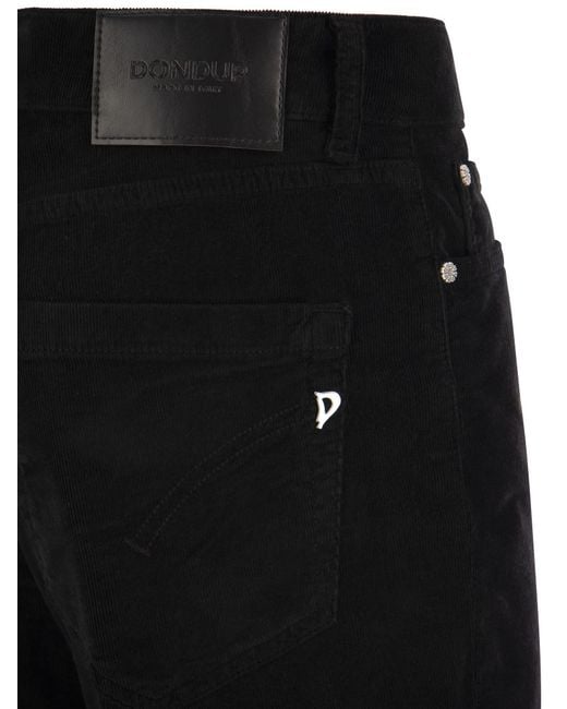 Dondup Blue Koons Multi Striped Velvet Trousers With Jewelled Buttons