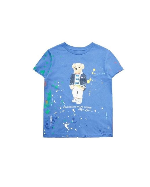 Polo Ralph Lauren Blue "Paint Boy Bear" T-Shirt