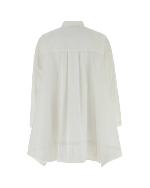 Sacai White Oversized Solid Shirt