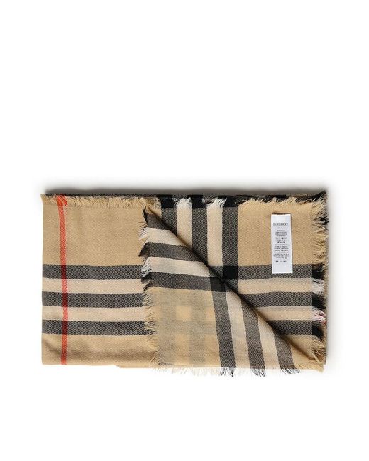 Burberry Natural Überprüfen Sie Das Muster Wollschal