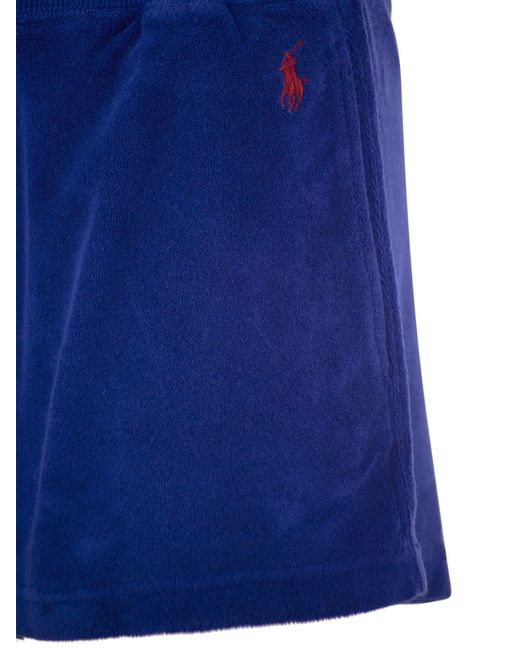 Pantalones cortos de esponja de con cordero Polo Ralph Lauren de color Blue