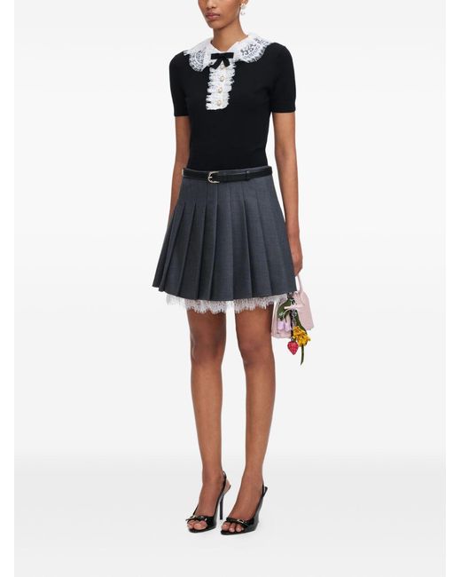 Self-Portrait Black Lace Collar Top
