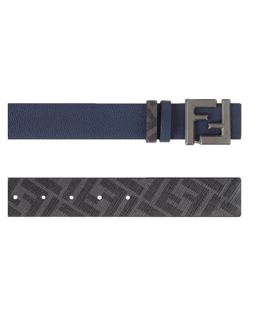 Fendi Blue Reversible "Squared" Belt for men