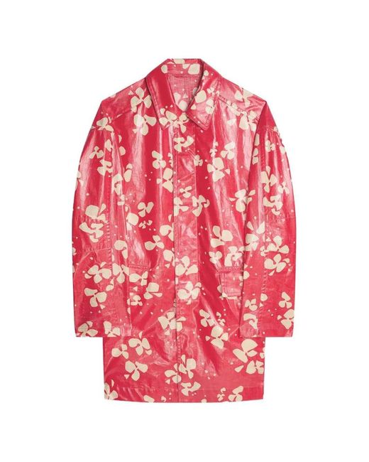Dries Van Noten Pink Printed Coat for men
