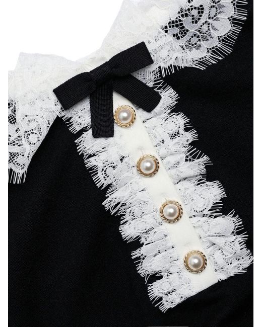 Self-Portrait Black Lace Collar Top