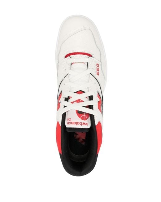 New Balance White '550' And Low Top Sneakers With Logo And Contrasting Details for men