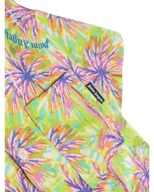 Palm Angels Gray Bowling Shirt