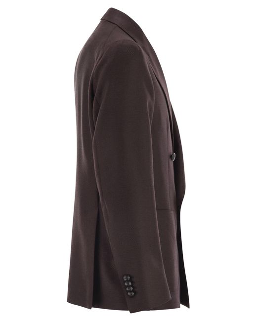 Tagliatore Black Double Breasted Jacket for men