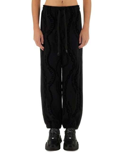 Versace Jeans Couture Black All Over "Chain" Jogging Pants for men