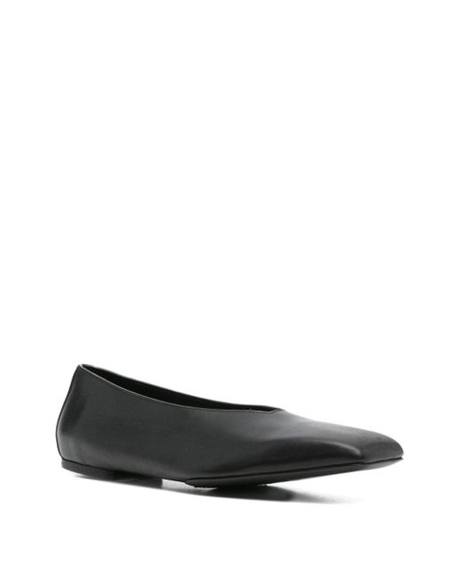 Rick Owens Gray Leather Ballet Flats