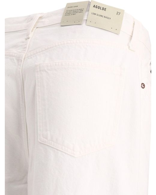 Jeans larghi bassi di di Agolde in White