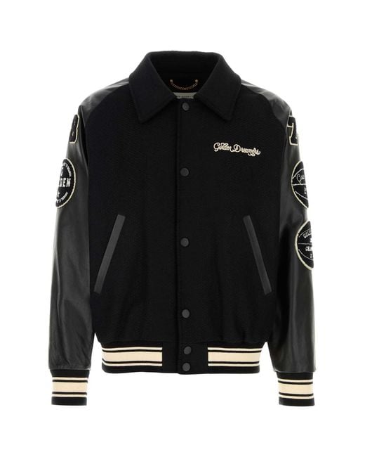 Golden Goose Deluxe Brand Black Wool Bomber Jacket for men