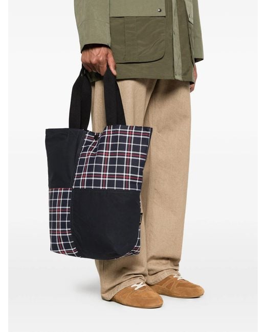 Barbour Black Transport Patchwork Tote Bag