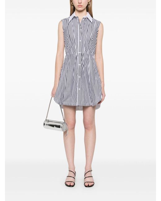 Sportmax White Gestreiftes Mini -Kleid