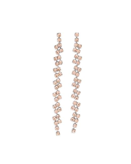 Forte_forte White Crystal Pendent Earrings