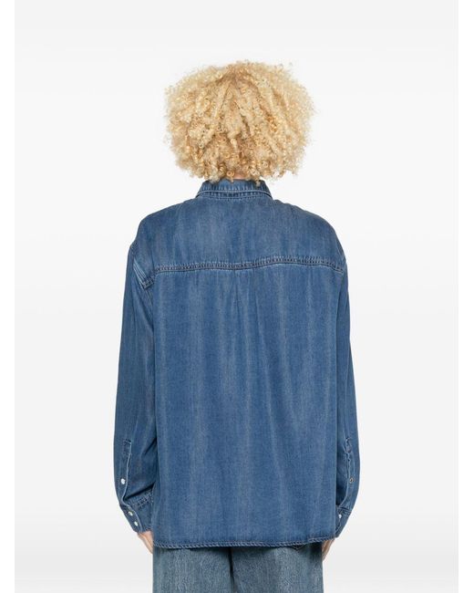 Seven7 Blue Denim Cotton Shirt