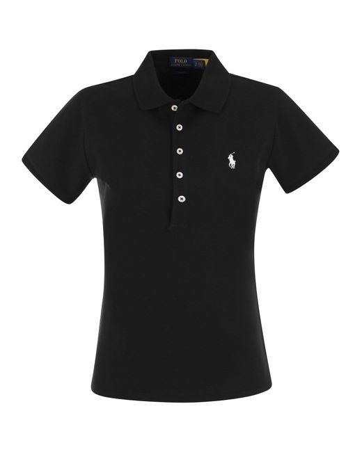 Polo Ralph Lauren Julie Cotton Polo Shirt in het Black