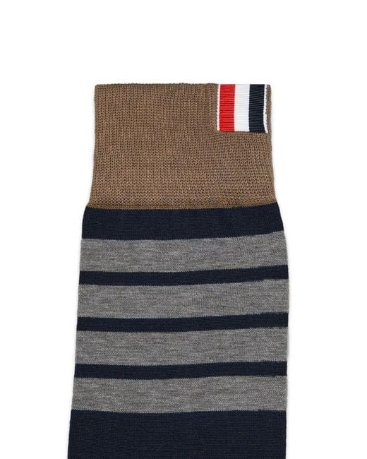 Thom Browne Gray Funmix Mid Calf Socks