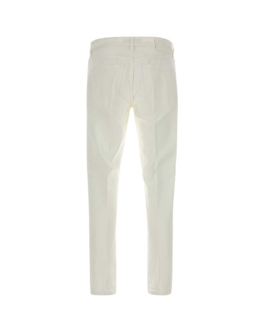 PT Torino White Stretch Denim Jeans for men