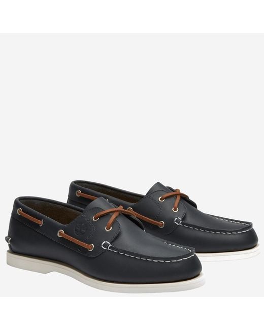 Timberland Blue Classic Boat Leather Loafers