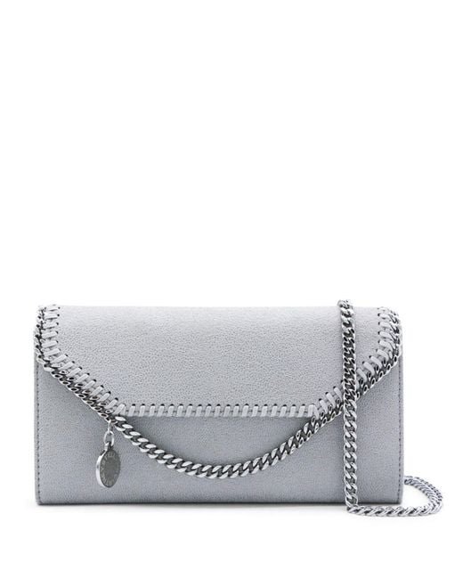 Stella McCartney Gray Falabella Continental Wallet With Chain