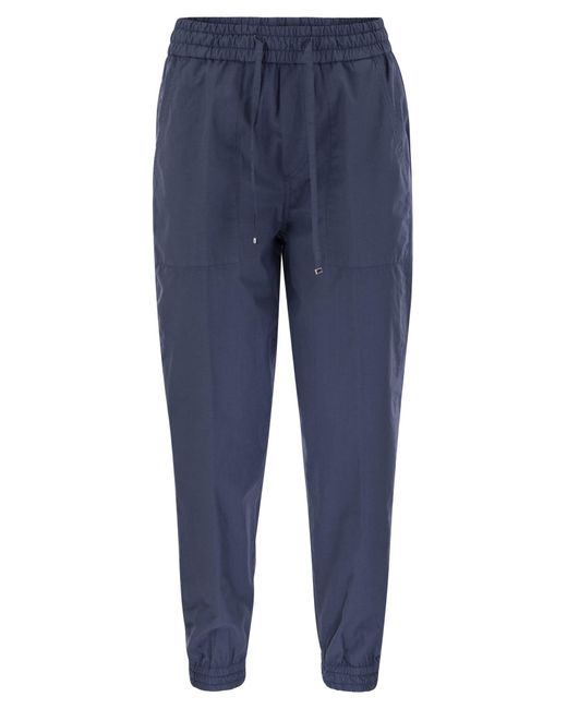 Dondup Blue Alba Cotton Jogger Trousers