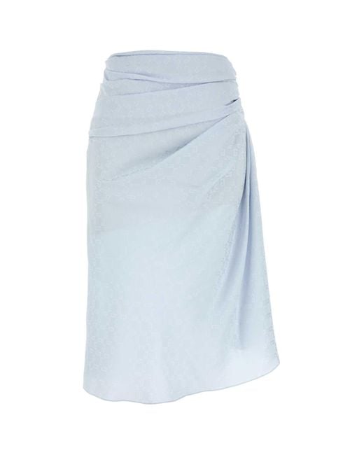 Givenchy Blue Pastel Silk Skirt