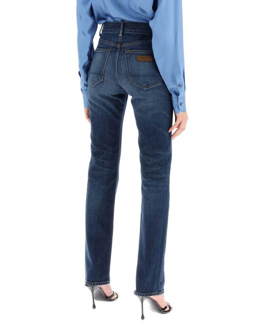 "Jeans con tratamiento de lavado de piedra Tom Ford de color Blue