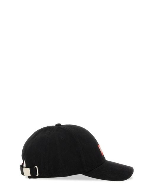 DIESEL Black Baseball Hat With Logo for men