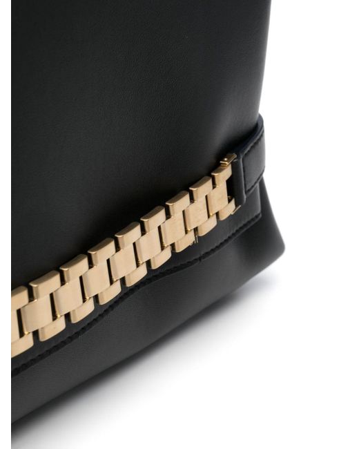 Victoria Beckham Black Chain Leather Clutch