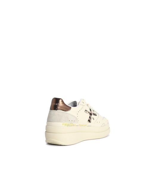Premiata Natural Micol' Ivory Leather Blend Sneakers