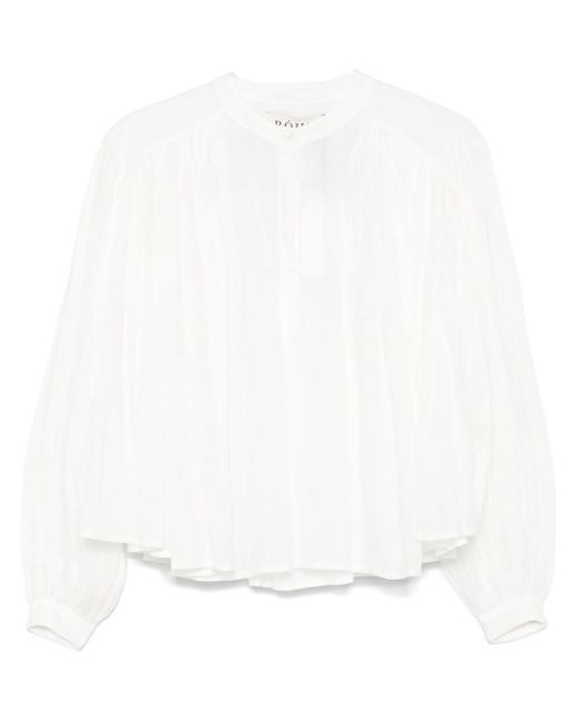 Rohe White Rohe Pleated Ramie Top