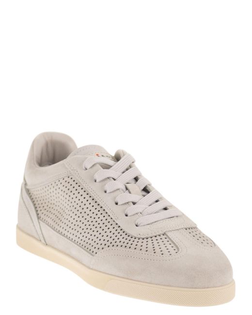 Kiton Multicolor Perforated Calfskin Sneakers for men