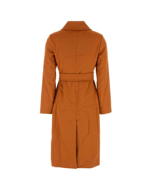 MM STUDIO Orange Wool Bcollag Coat