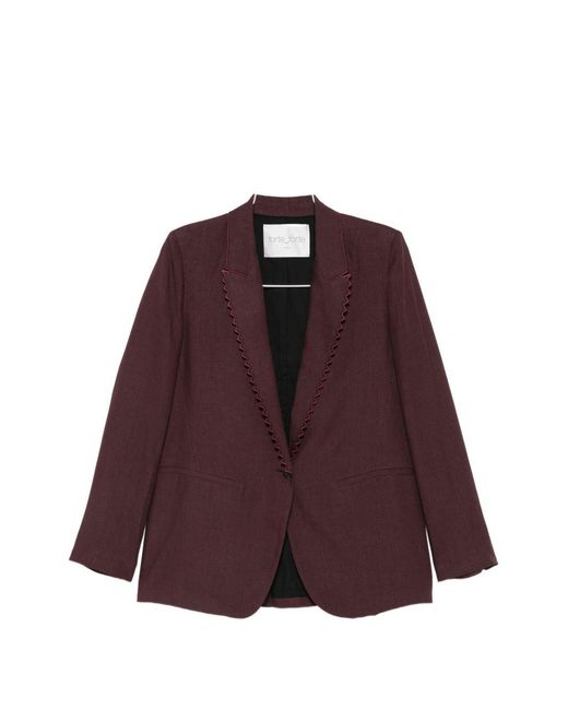 Forte_forte Purple Linen Single-Breasted Jacket