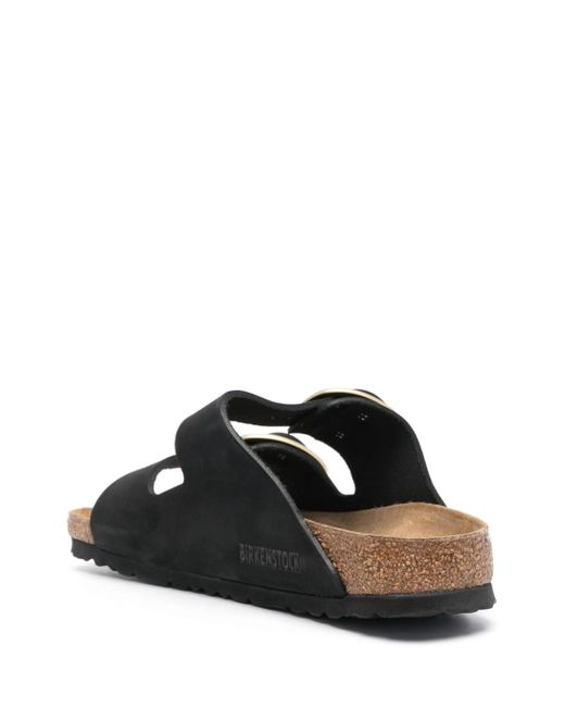 Birkenstock Black Arizona Big Buckle, Nubuck Leather for men