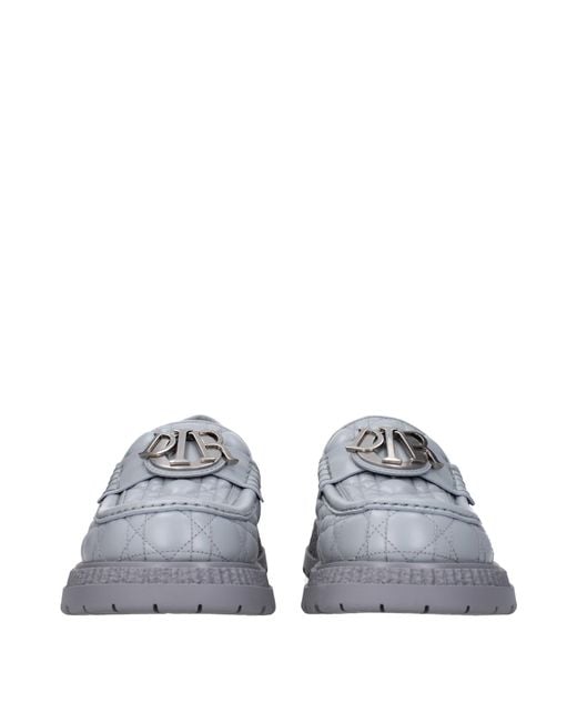 Dior Gray Buffalo Loafers Leather