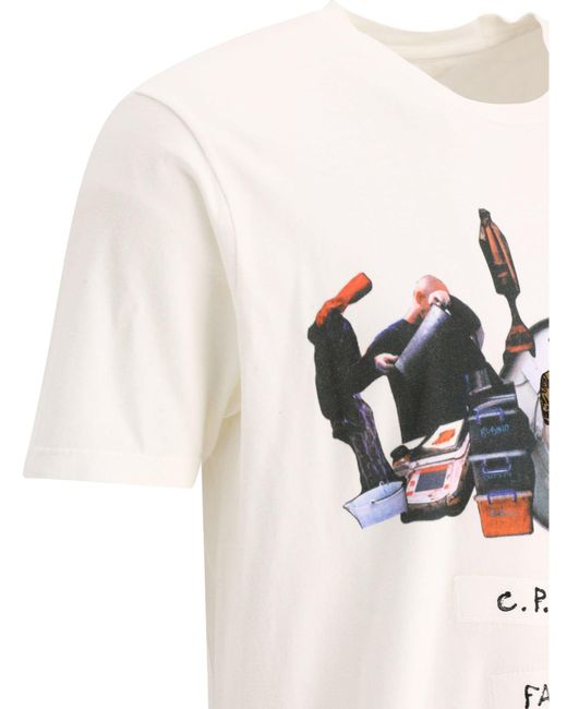 C P Company C.p. Bedrijf "facili Tees" T -shirt in het Natural voor heren