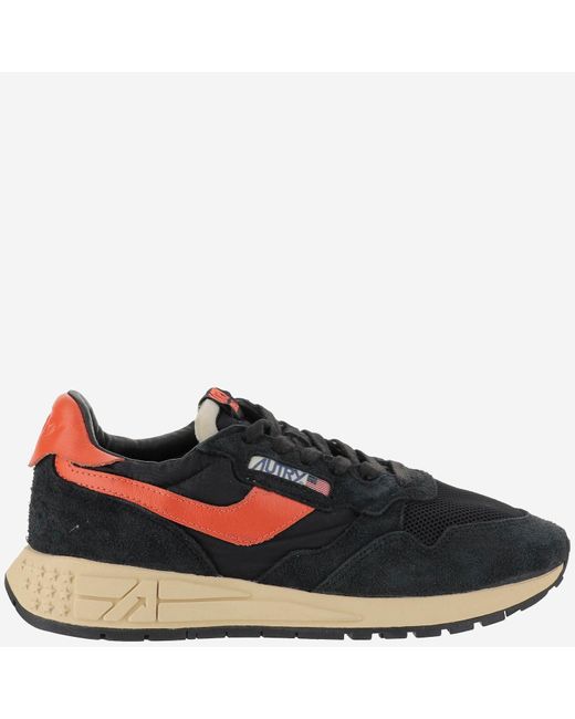 Autry Blue Reelwind Low Suede And Mesh Sneakers for men