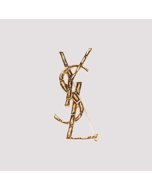Saint Laurent Metallic Opyum strukturierte Coco-Brosche